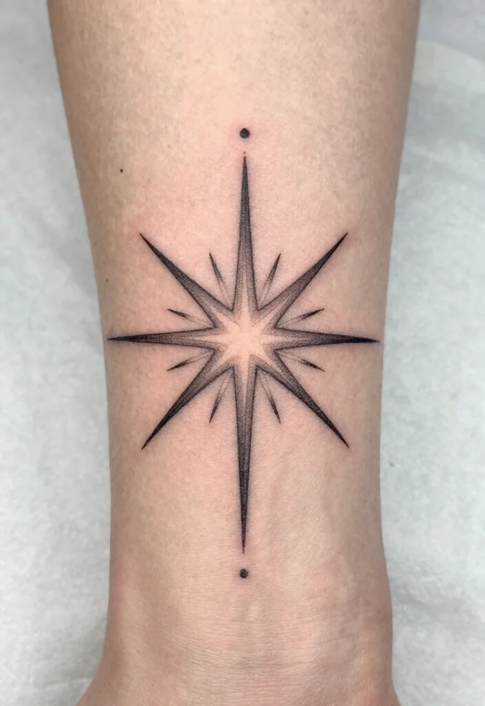 14 5 Star Tattoo Ideas With Minimal Style 41 14 5 Star Tattoo Ideas With Minimal Style - 11. Starburst Design 1