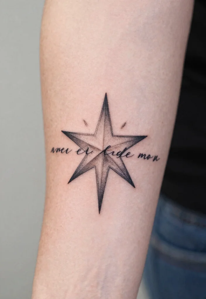 14 5 Star Tattoo Ideas With Minimal Style 42 14 5 Star Tattoo Ideas With Minimal Style - 12. Star with a Quote 1