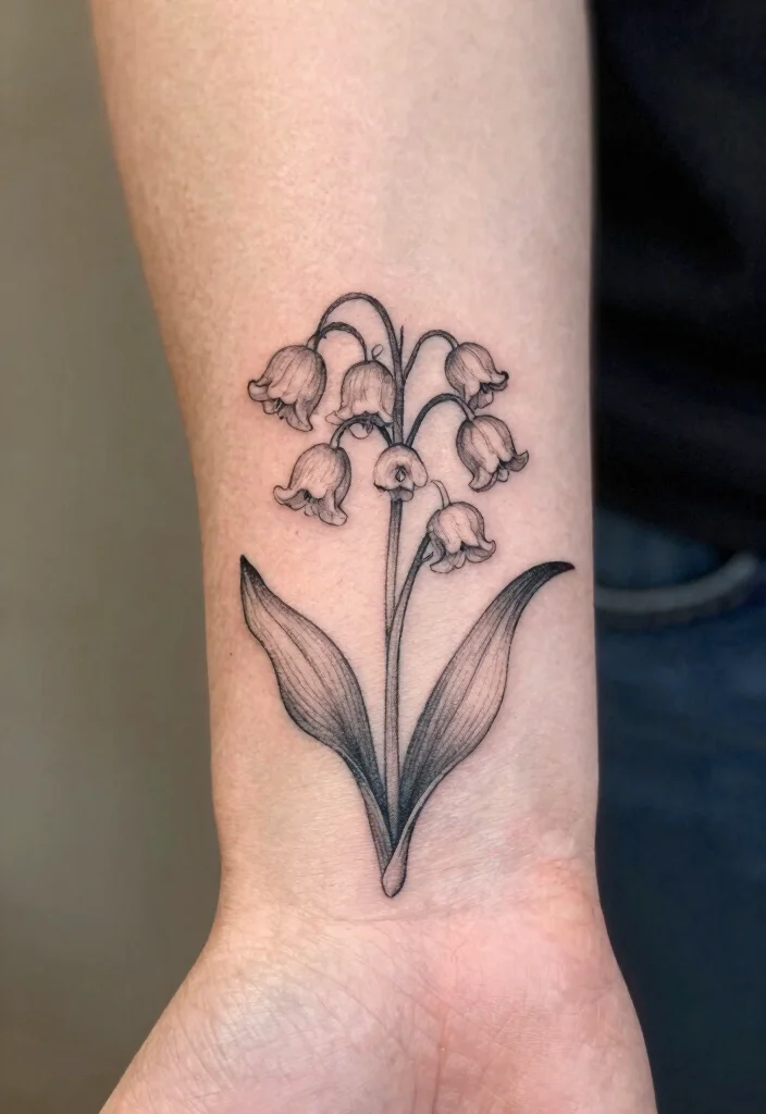 14 July Birth Flower Tattoo Larkspur Ideas With Delicate Charm - 1. Whimsical Larkspur Outline 1