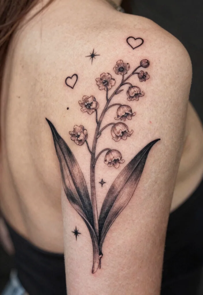 14 July Birth Flower Tattoo Larkspur Ideas With Delicate Charm - 10. Larkspur with Symbolic Elements 1