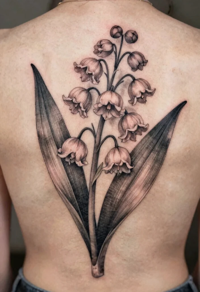 14 July Birth Flower Tattoo Larkspur Ideas With Delicate Charm - 7. Detailed Larkspur with Leaves 1