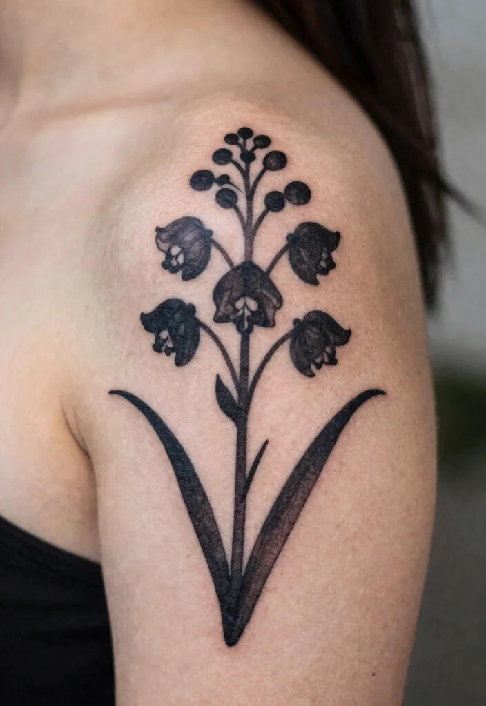 14 July Birth Flower Tattoo Larkspur Ideas With Delicate Charm - 8. Silhouette Larkspur Tattoo 1