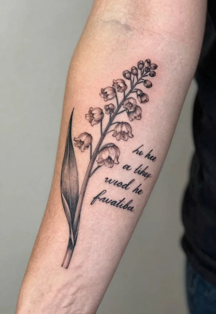 14 July Birth Flower Tattoo Larkspur Ideas With Delicate Charm - 9. Larkspur with Quote 1