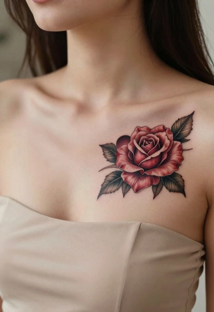 14 Minimal Rose Tattoo Design Ideas With Simple Grace 42 14 Minimal Rose Tattoo Design Ideas With Simple Grace - 12. Rose and Heart Combo 1