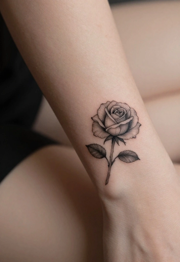 14 Minimal Rose Tattoo Design Ideas With Simple Grace 25 14 Minimal Rose Tattoo Design Ideas With Simple Grace - 5. Tiny Rose 1