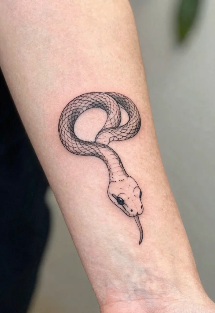 14 Snake Minimalist Tattoo Ideas With Clean Lines 53 14 Snake Minimalist Tattoo Ideas With Clean Lines - 13. Minimalist Snake Portrait 1
