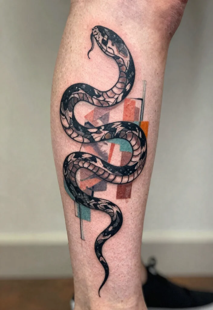14 Snake Minimalist Tattoo Ideas With Clean Lines 26 14 Snake Minimalist Tattoo Ideas With Clean Lines - 6. Abstract Snake 1
