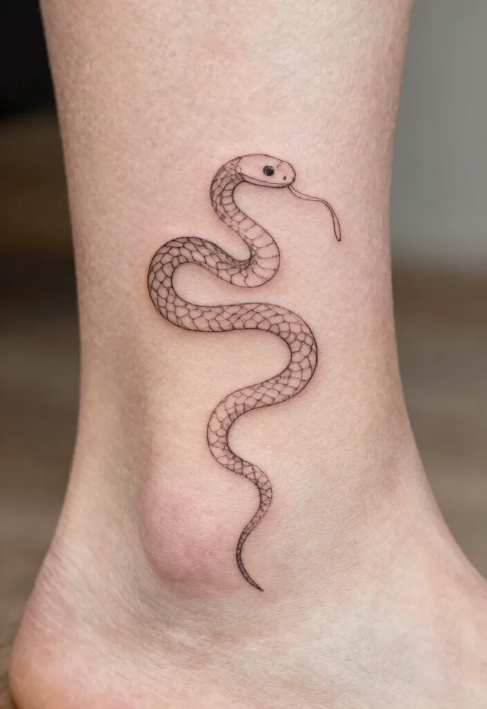 14 Snake Minimalist Tattoo Ideas With Clean Lines 37 14 Snake Minimalist Tattoo Ideas With Clean Lines - 7. Minimalist Snake Outline 1