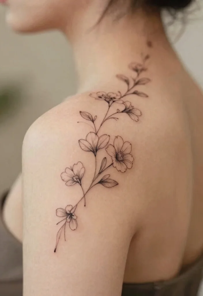14 Tiny Spine Tattoo Ideas With Subtle Edge - 1. The Minimalist Floral 1