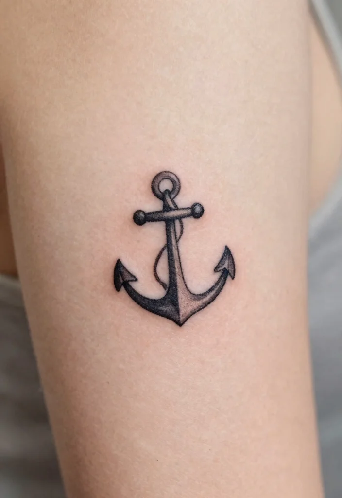 14 Tiny Spine Tattoo Ideas With Subtle Edge - 14. Timeless Anchor 1