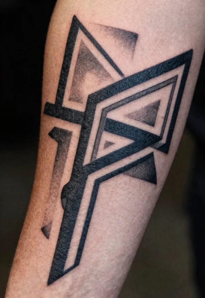 15 Black Work Tattoo 2026 Trending Ideas With Heavy Contrast 1 15 Black Work Tattoo 2026 Trending Ideas With Heavy Contrast - 1. Bold Geometric Shapes 1