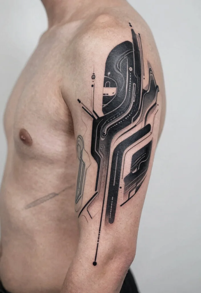 15 Black Work Tattoo 2026 Trending Ideas With Heavy Contrast 53 15 Black Work Tattoo 2026 Trending Ideas With Heavy Contrast - 13. Futuristic Designs 1