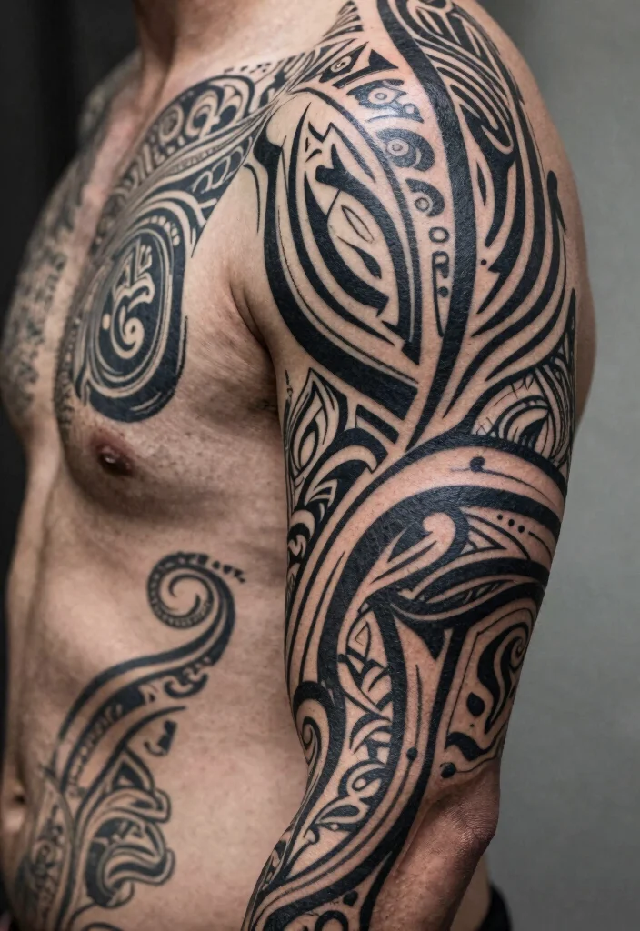 15 Black Work Tattoo 2026 Trending Ideas With Heavy Contrast 38 15 Black Work Tattoo 2026 Trending Ideas With Heavy Contrast - 8. Tribal Influences 1