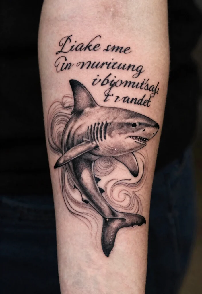 15 Mako Shark Tattoo Ideas With Sleek Power 65 15 Mako Shark Tattoo Ideas With Sleek Power - 15. Mako Shark with a Quote 1