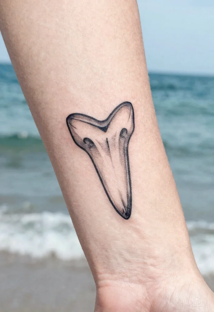 15 Mini Shark Tattoo Ideas With Minimal Edge 15 15 Mini Shark Tattoo Ideas With Minimal Edge - 5. Shark's Tooth Symbolism 1