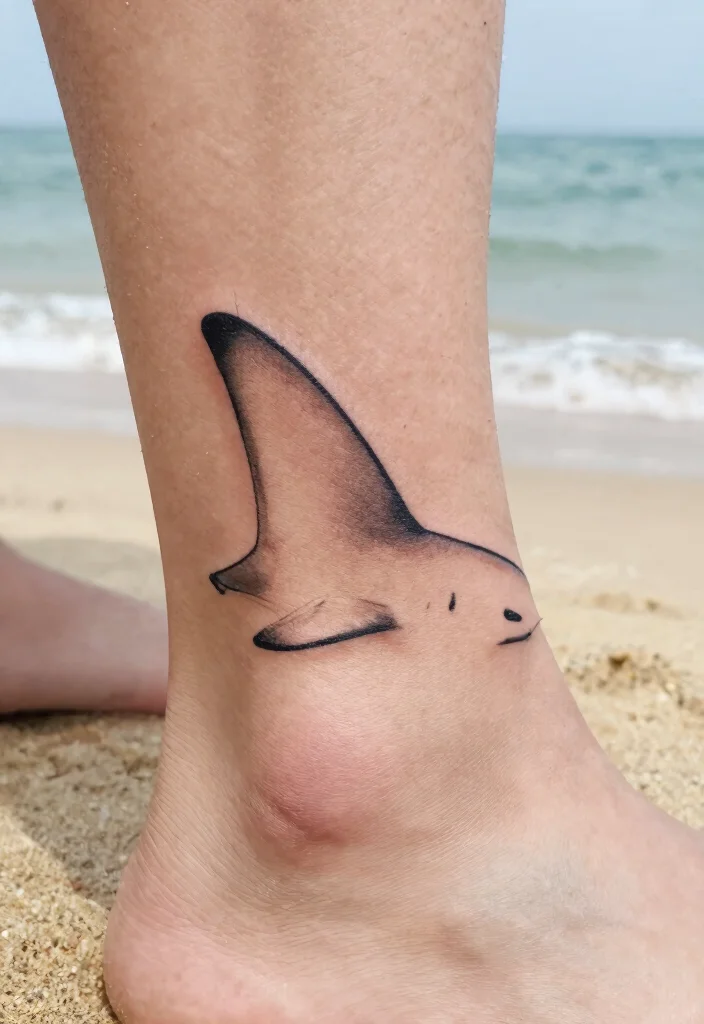 15 Mini Shark Tattoo Ideas With Minimal Edge 38 15 Mini Shark Tattoo Ideas With Minimal Edge - 8. Shark Fin Emblem 1