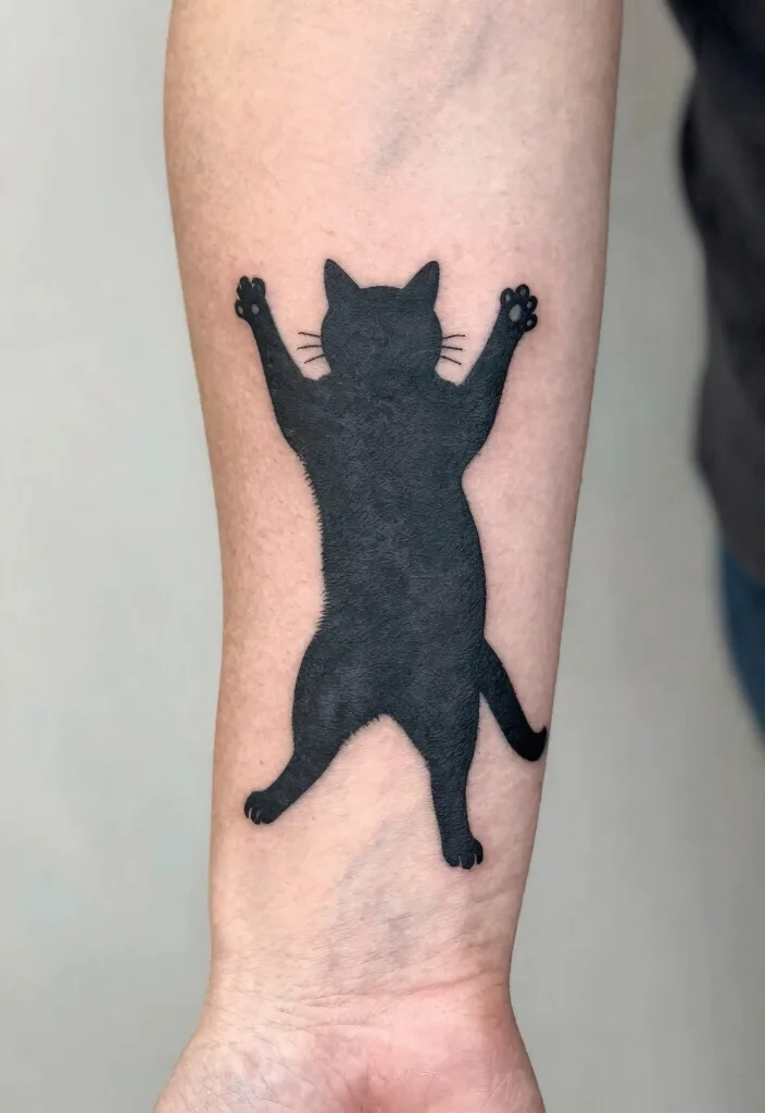 15 Pet Memorial Tattoo Cat Ideas With Heartfelt Meaning 12 15 Pet Memorial Tattoo Cat Ideas With Heartfelt Meaning - 2. Silhouette Design 1