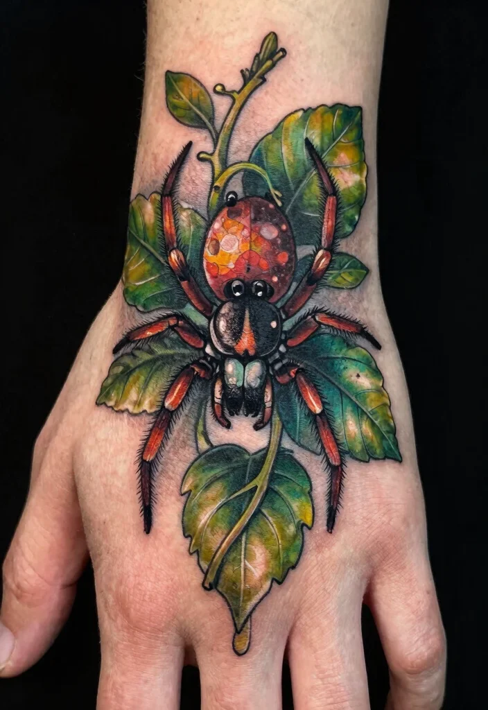 15 Spider Hand Tattoo 2026 Trending Ideas With Dark Vibes 63 15 Spider Hand Tattoo 2026 Trending Ideas With Dark Vibes - 13. Nature-Inspired Designs 1