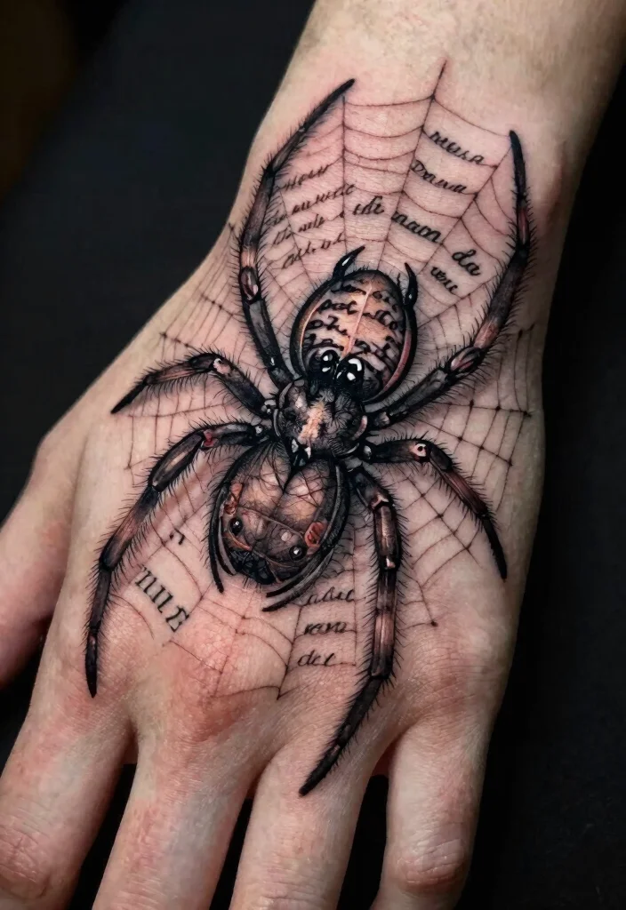 15 Spider Hand Tattoo 2026 Trending Ideas With Dark Vibes 65 15 Spider Hand Tattoo 2026 Trending Ideas With Dark Vibes - 15. Personalized Messages 1