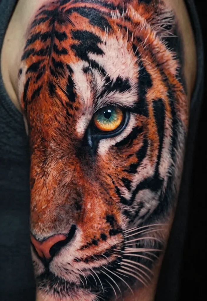 15 Traditional Japanese Tiger Tattoo Ideas With Fierce Style - 12. The Tiger's Eye 1