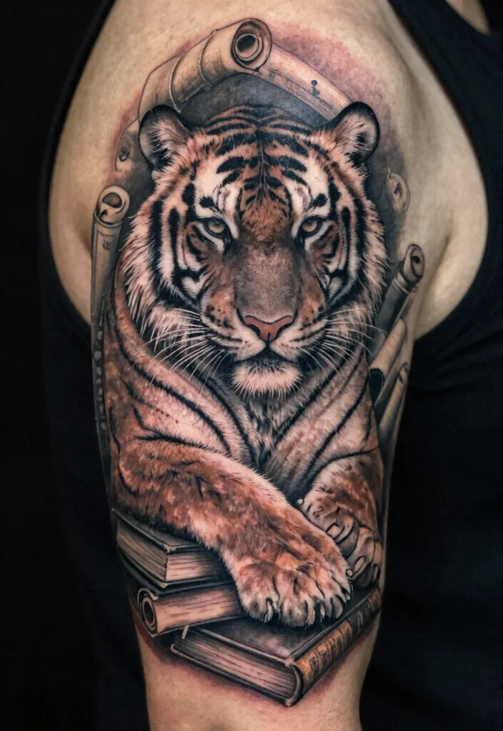 15 Traditional Japanese Tiger Tattoo Ideas With Fierce Style - 14. The Wisdom of the Tiger 1