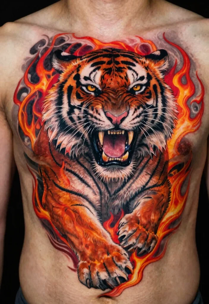 15 Traditional Japanese Tiger Tattoo Ideas With Fierce Style - 5. The Roaring Majesty 1