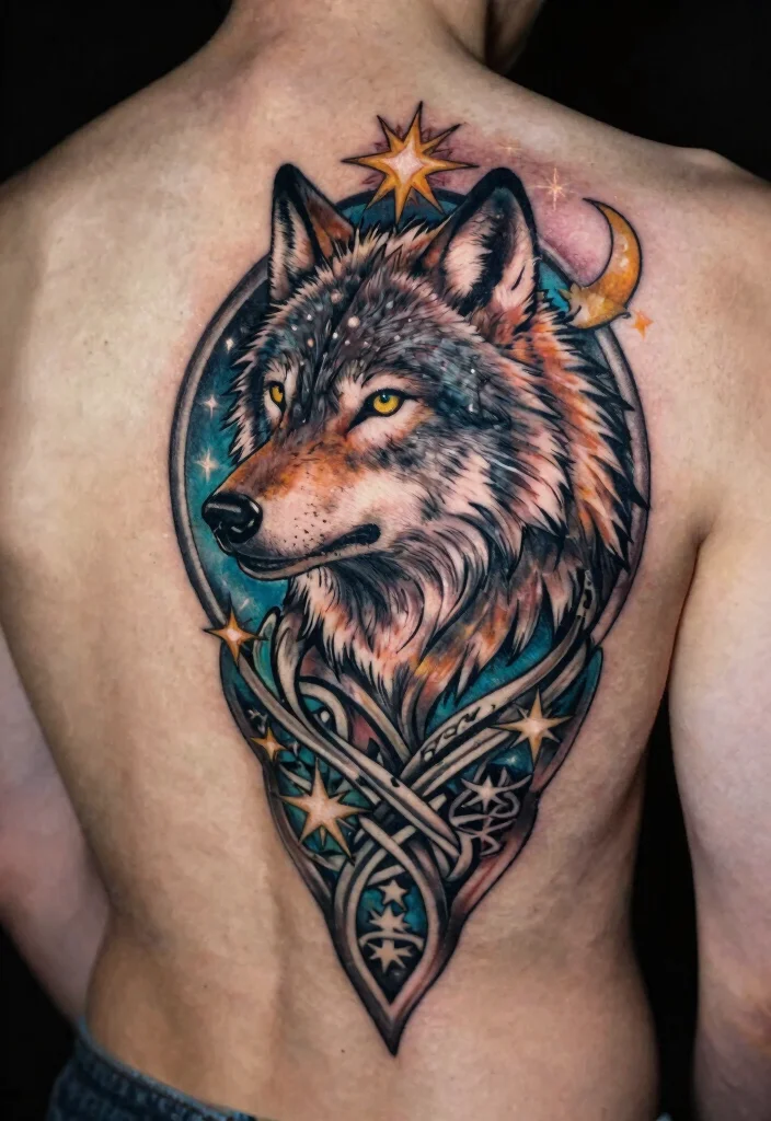16 Celtic Wolf Tattoo Ideas With Mythic Strength - 10. Mythical Wolf with Celtic Motifs 1