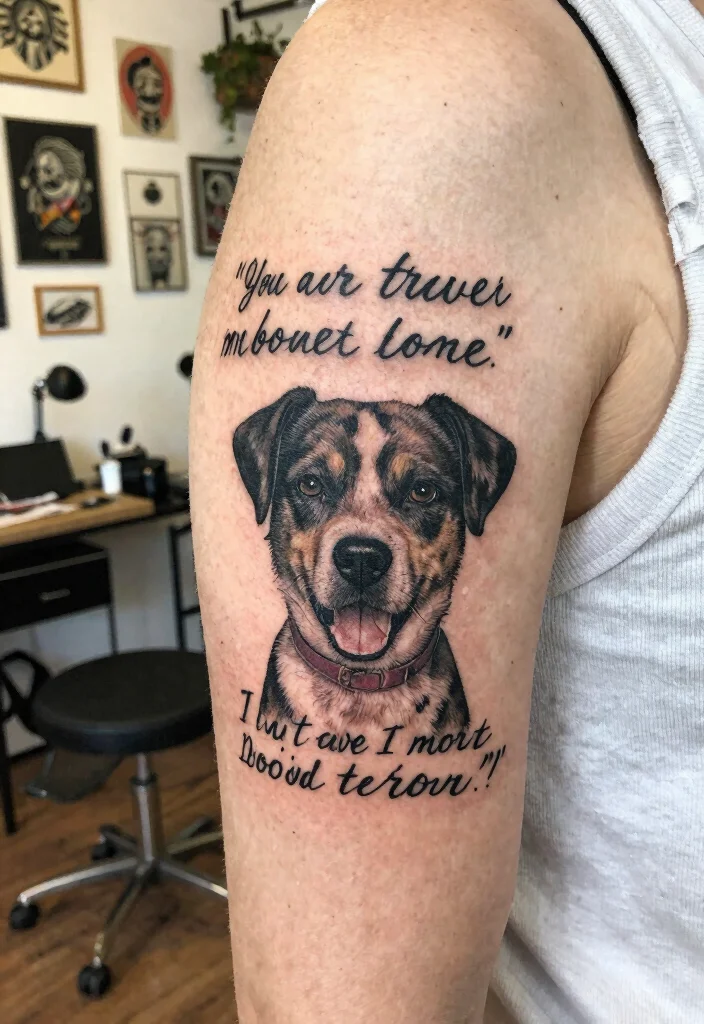 16 Fine Line Dog Tattoo 2026 Trending Ideas With Minimal Elegance 52 16 Fine Line Dog Tattoo 2026 Trending Ideas With Minimal Elegance - 12. Dog with Quote 1