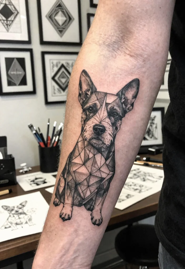 16 Fine Line Dog Tattoo 2026 Trending Ideas With Minimal Elegance 2 16 Fine Line Dog Tattoo 2026 Trending Ideas With Minimal Elegance - 2. Geometric Shapes 1