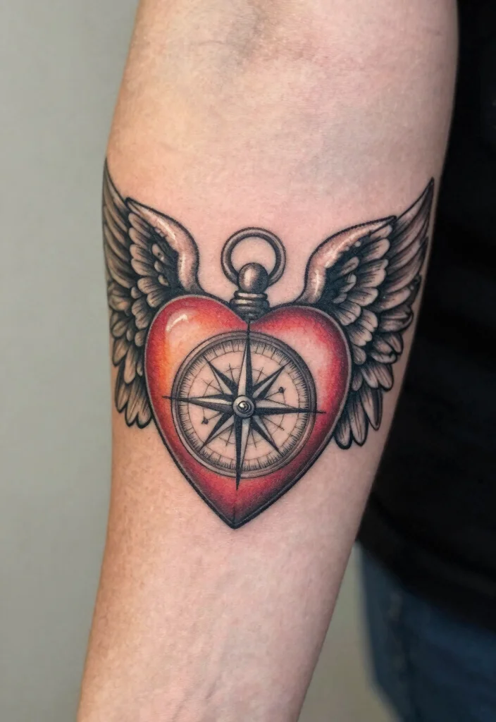 16 Heart Shaped Angel Wing Tattoo Ideas With Spiritual Touch 66 16 Heart Shaped Angel Wing Tattoo Ideas With Spiritual Touch - 16. Inspirational Elements 1