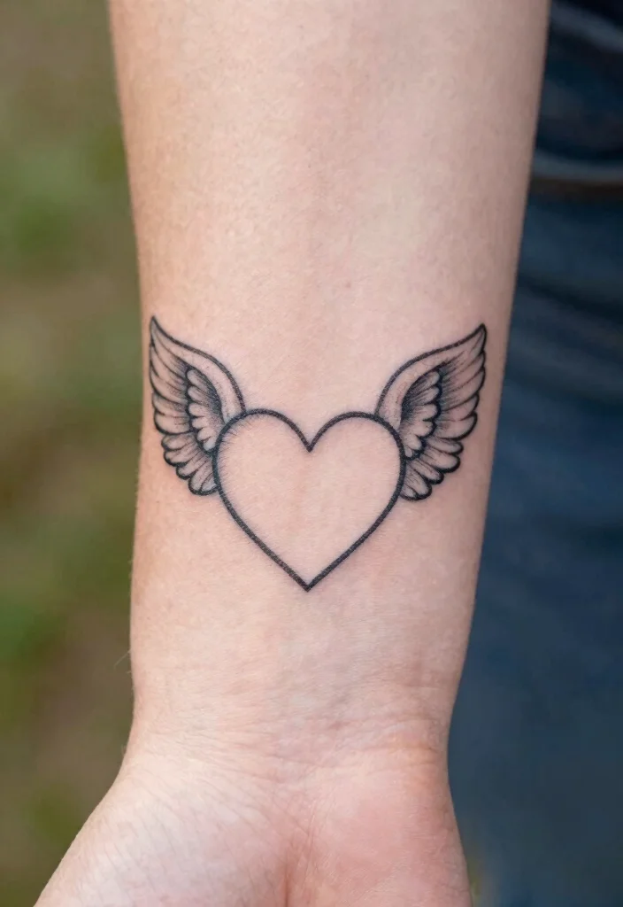 16 Heart Shaped Angel Wing Tattoo Ideas With Spiritual Touch 27 16 Heart Shaped Angel Wing Tattoo Ideas With Spiritual Touch - 7. Tiny Tattoos 1