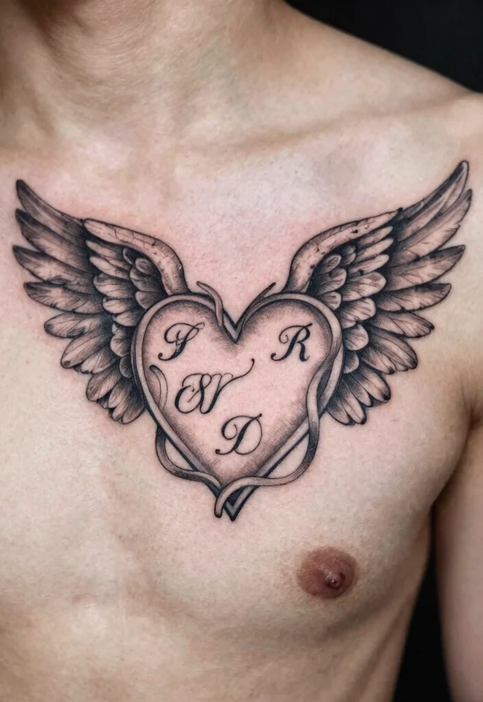 16 Heart Shaped Angel Wing Tattoo Ideas With Spiritual Touch 39 16 Heart Shaped Angel Wing Tattoo Ideas With Spiritual Touch - 9. Family Connections 1