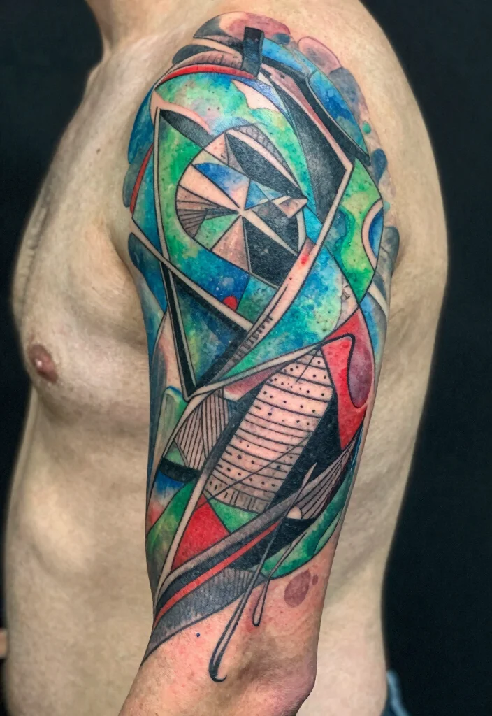 16 Mandala and Flower Tattoo Sleeve Ideas With Artistic Flow - 15. Mixed Media Techniques 1