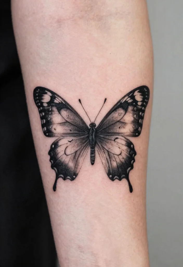 16 Moon Butterfly Tattoo Ideas With Mystical Charm - 6. Moonlit Wings 1