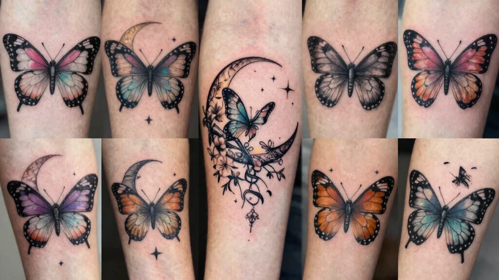 16 Moon Butterfly Tattoo Ideas With Mystical Charm