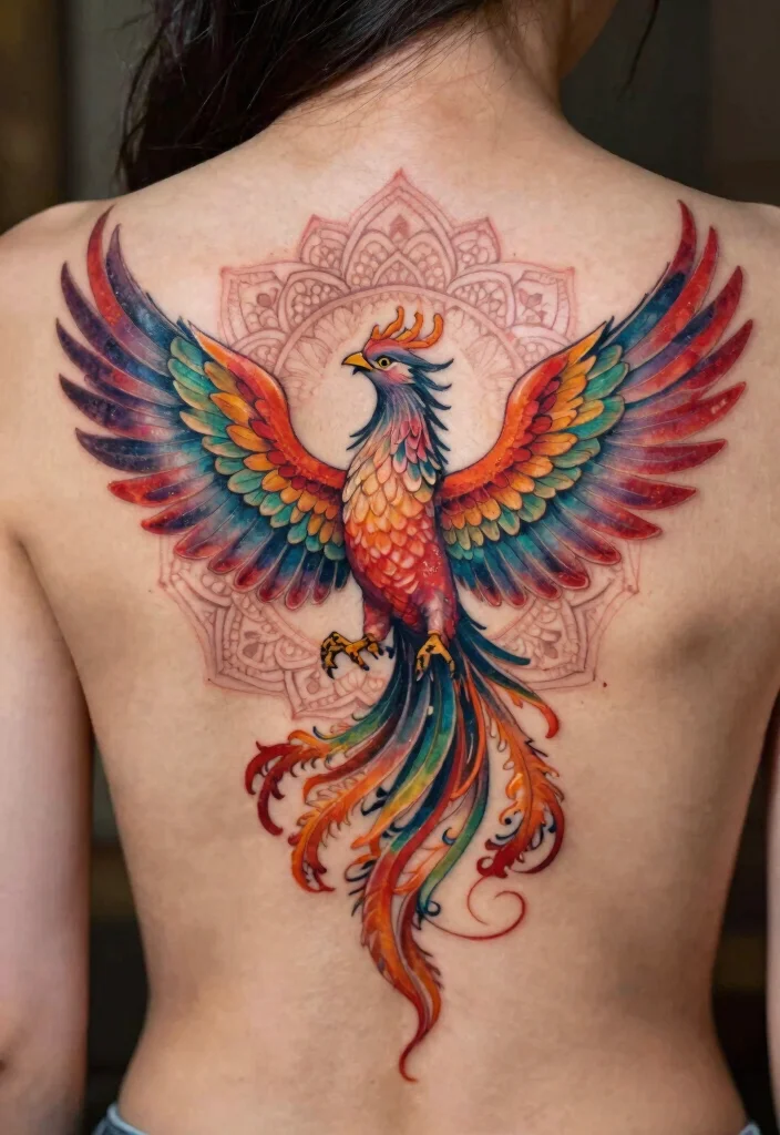 16 Phoenix Tattoo Feminine Small for Women Ideas With Grace - 10. Phoenix with Mandala Elements 1