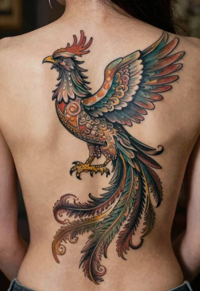 16 Phoenix Tattoo Feminine Small for Women Ideas With Grace - 11. Vintage Phoenix Design 1