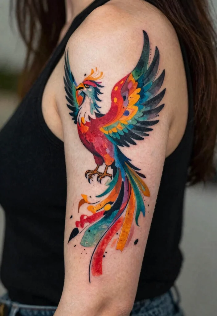 16 Phoenix Tattoo Feminine Small for Women Ideas With Grace - 8. Abstract Phoenix Design 1