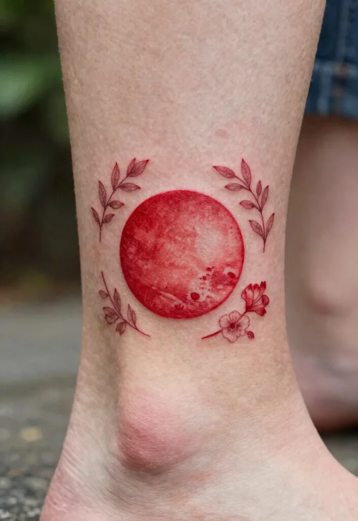 16 Red Circle Tattoo Ideas With Symbolic Meaning - 11. Connection to Nature 1