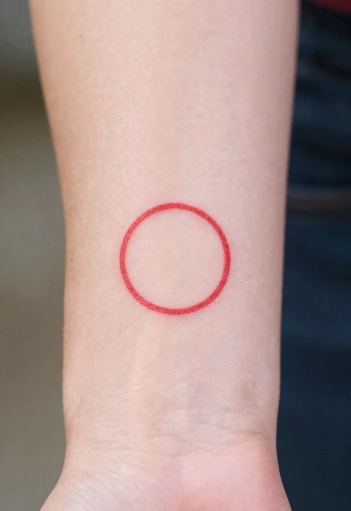 16 Red Circle Tattoo Ideas With Symbolic Meaning - 12. The Art of Simplicity 1