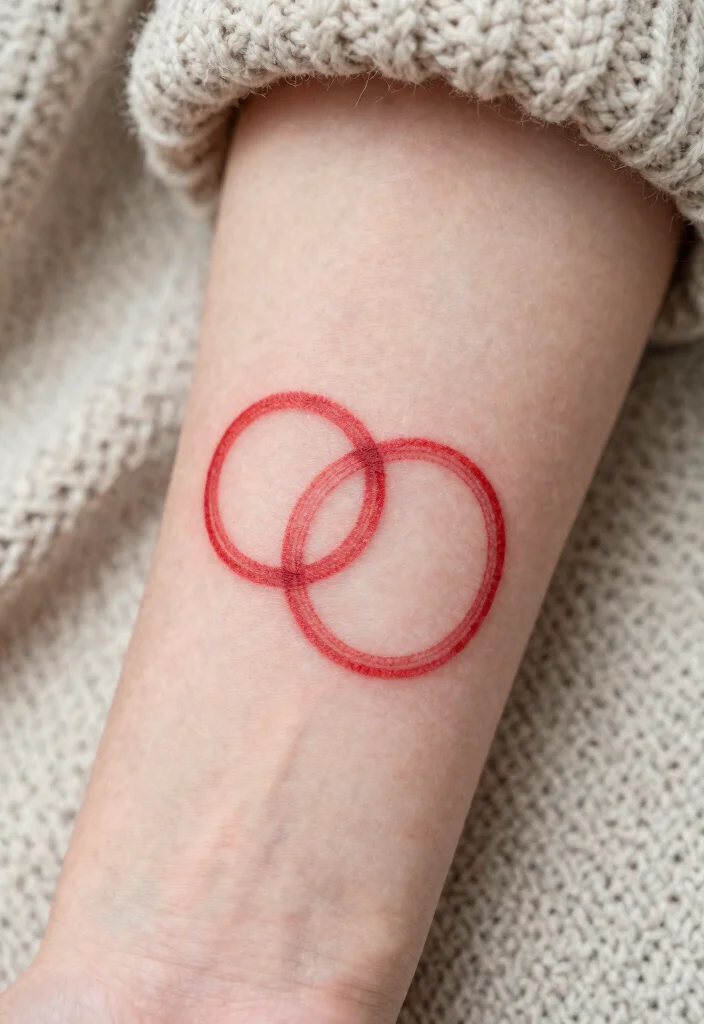 16 Red Circle Tattoo Ideas With Symbolic Meaning - 3. Unity and Togetherness 1
