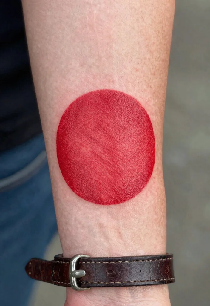 16 Red Circle Tattoo Ideas With Symbolic Meaning - 5. Strength and Resilience 1
