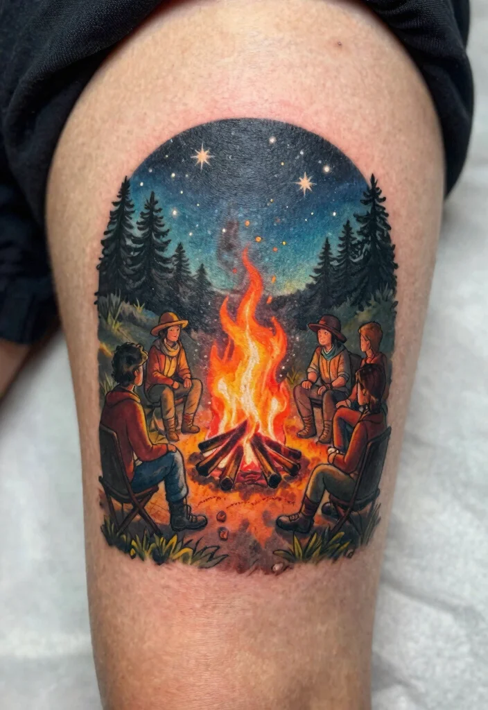 16 Red Dead Redemption Tattoo 2026 Trending Ideas Fans Will Love - 6. The Campfire Scene 1