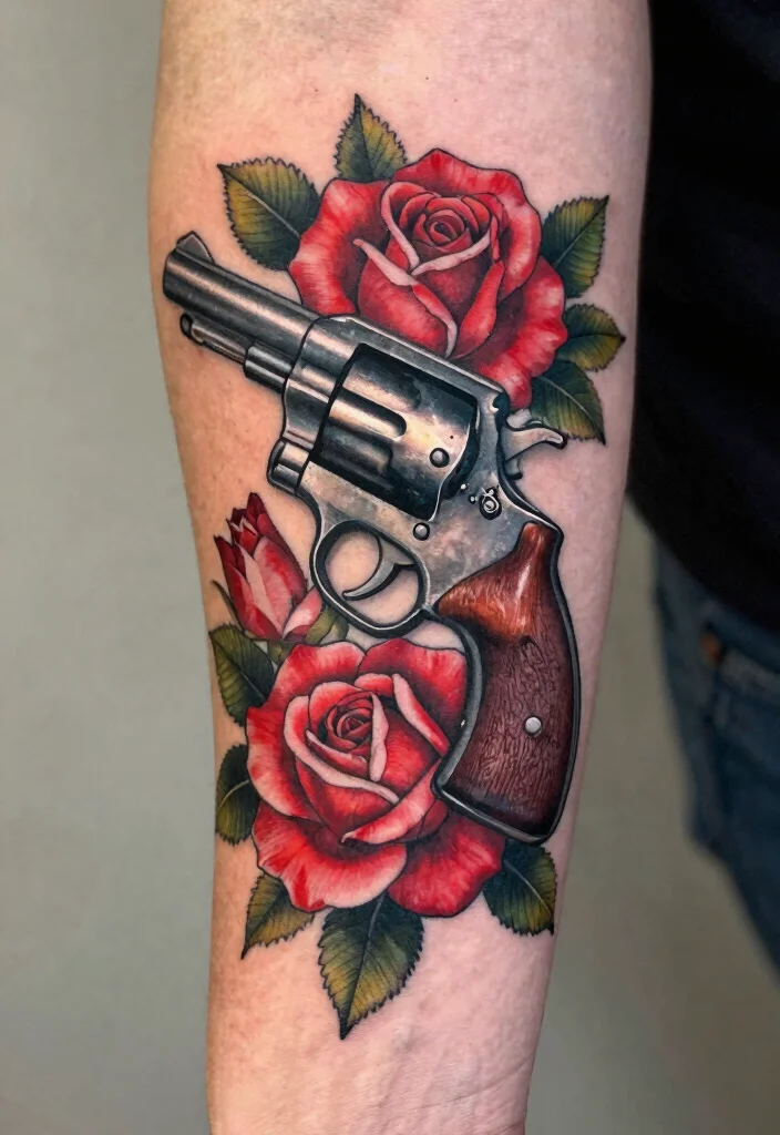 16 Red Dead Redemption Tattoo 2026 Trending Ideas Fans Will Love - 7. The Revolver and Roses 1
