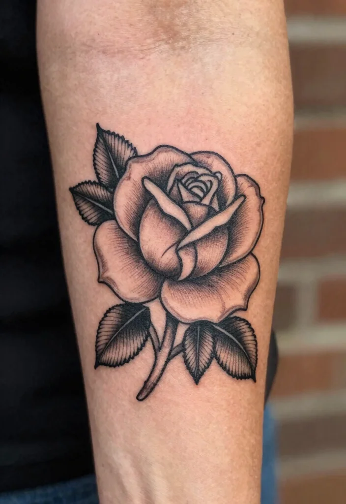 16 Rose Tattoo Outline Ideas With Clean Detail 50 16 Rose Tattoo Outline Ideas With Clean Detail - 10. Vintage Rose Outline 1