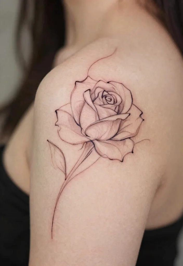 16 Rose Tattoo Outline Ideas With Clean Detail 25 16 Rose Tattoo Outline Ideas With Clean Detail - 5. Abstract Rose Outline 1