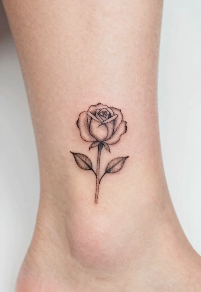 16 Rose Tattoo Outline Ideas With Clean Detail 26 16 Rose Tattoo Outline Ideas With Clean Detail - 6. Tiny Rose Outline 1