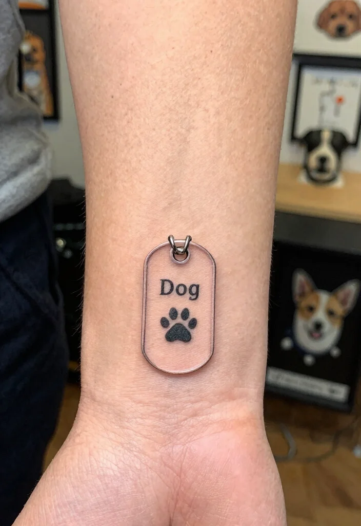 16 Tattoo Dog Ideas With Loyal Symbolism 30 16 Tattoo Dog Ideas With Loyal Symbolism - 10. Personalized Dog Tags 1