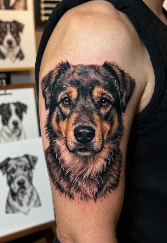 16 Tattoo Dog Ideas With Loyal Symbolism 3 16 Tattoo Dog Ideas With Loyal Symbolism - 3. Dog Portrait 1