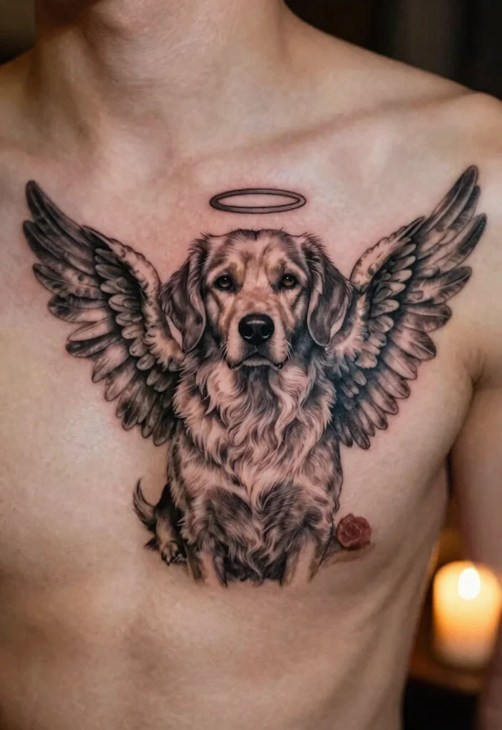 16 Tattoo Dog Ideas With Loyal Symbolism 17 16 Tattoo Dog Ideas With Loyal Symbolism - 7. Angel Dog Tattoo 1